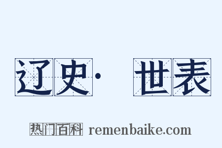 辽史·世表是什么意思的图片